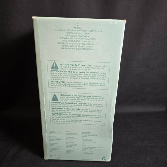 Partylite Naturally Modern Glass Hurricane Vase Votive Candle Holder 8.25" w Box - Picture 6 of 7